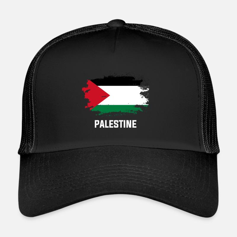 Palästina - Trucker Cap - Schwarz/Schwarz