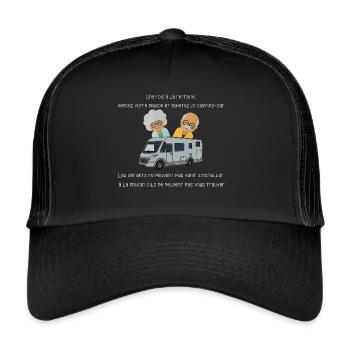 Retraités en camping car - Casquette trucker  - noir/noir - Devant
