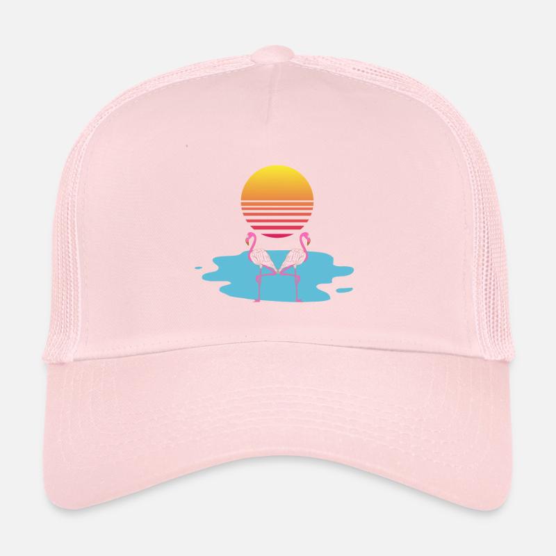 FLAMANT ROSE COUCHER SOLEIL Casquette trucker 