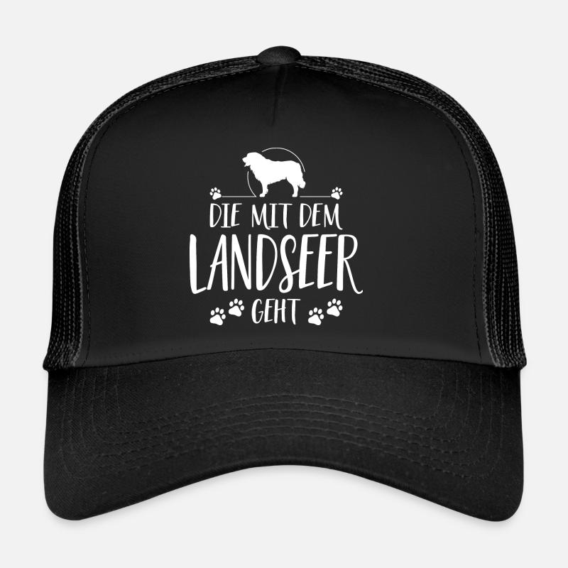 DIE MIT DEM LANDSEER GEHT Hunde Spruch Wilsigns - Trucker Cap - Schwarz/Schwarz