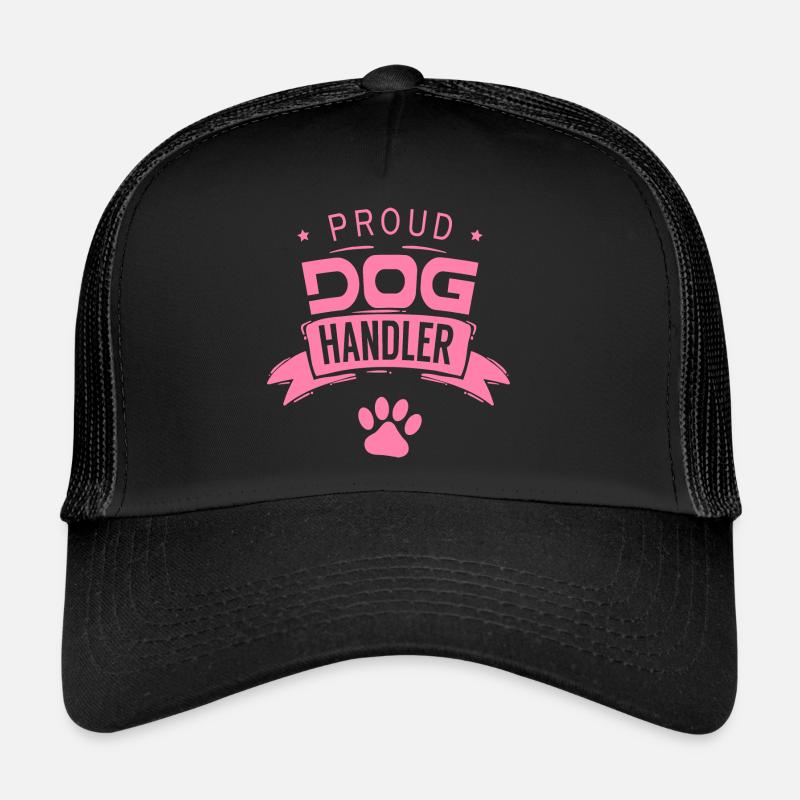 Proud dog handler dog handler mama service dog - Trucker Cap - black/black