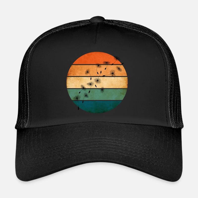 Retro Sonnenuntergang mit Pusteblume Trucker Cap