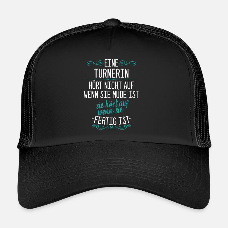 Turnen Turner Bodenturnen Geräteturnen Spruch - Trucker Cap - Schwarz/Schwarz