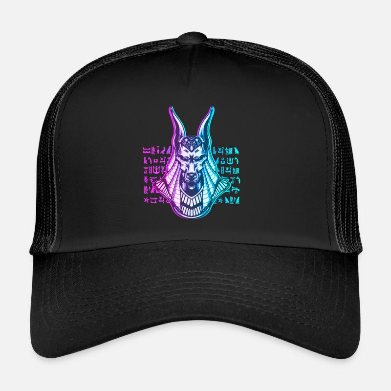 Anubis Gott Ägypten - Trucker Cap - Schwarz/Schwarz