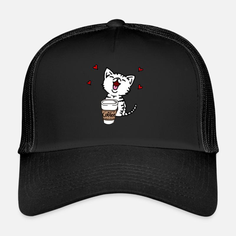 Kätzchen liebt Kaffee Trucker Cap