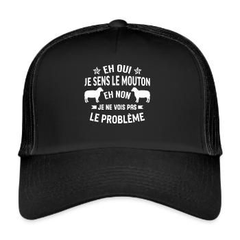 Eh oui je sens le mouton - Casquette trucker  - noir/noir - Devant