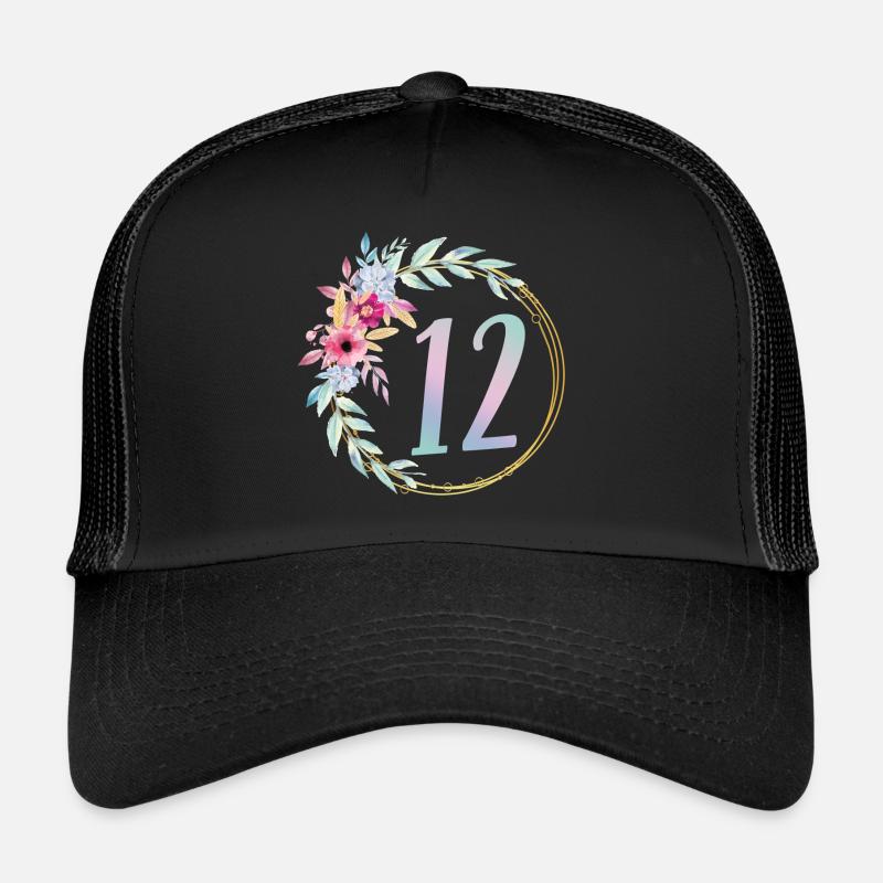 12. Geburtstag Mädchen Geschenk Prinzessin - Trucker Cap - Schwarz/Schwarz