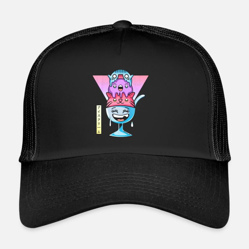 Kawaii Ice Cream - Trucker Cap - black/black