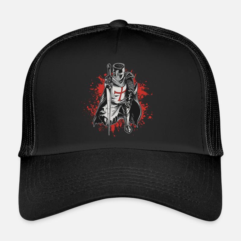 Crusader Knights Templar Deus Vult Knight Templar Trucker Cap