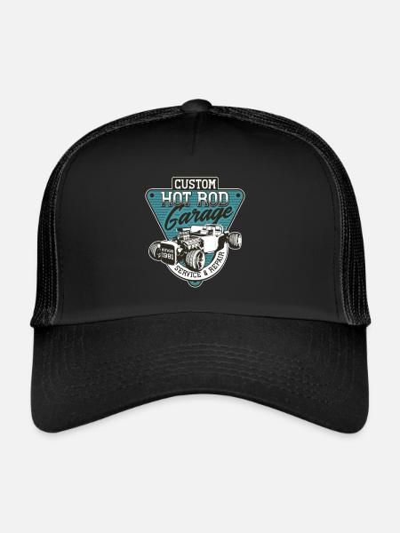 Hot Rod - Classic racing cars - dark - Trucker Cap - black/black - Front
