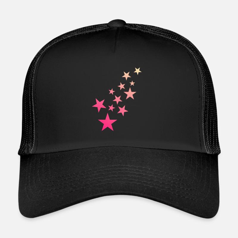 Stern Sternchen Muster Sternenhimmel - Trucker Cap - Schwarz/Schwarz