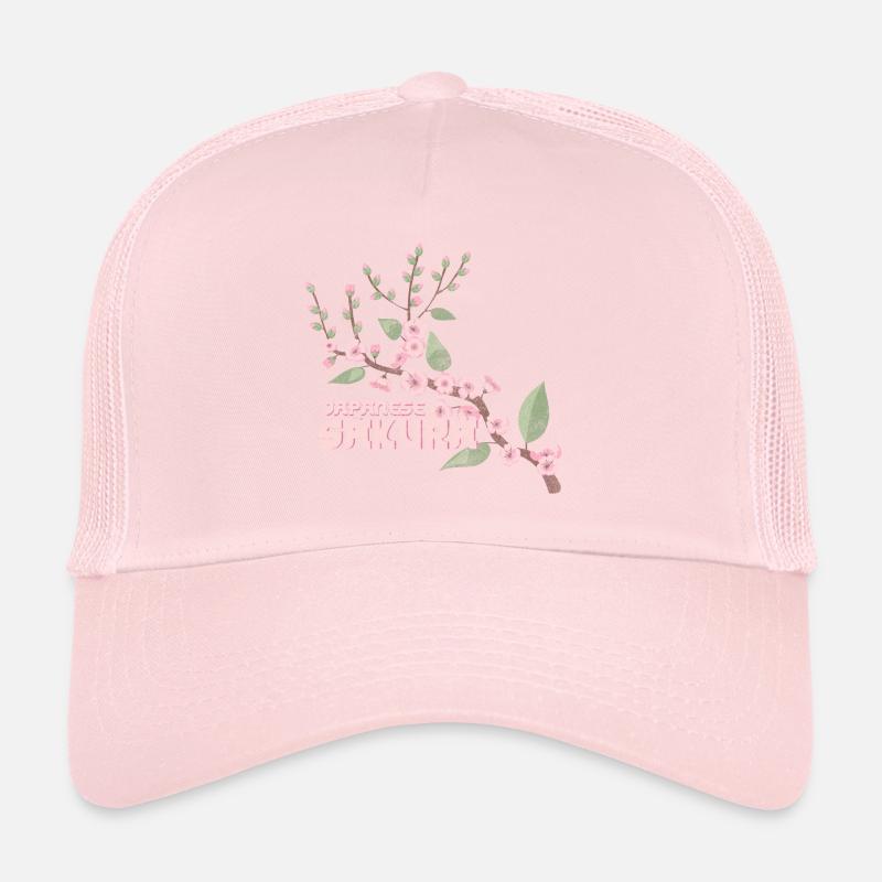 Fleur de cerisier en fleurs colorée Casquette trucker 