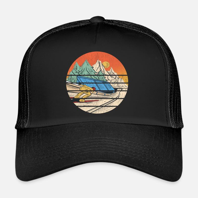 Sauteur à ski Figure Saut à ski Cadeau Vol à ski Casquette trucker 