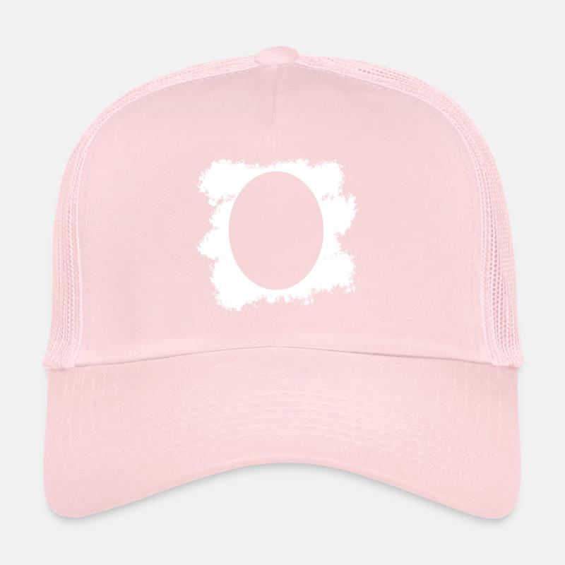White background with oval shape decoration Trucker Cap