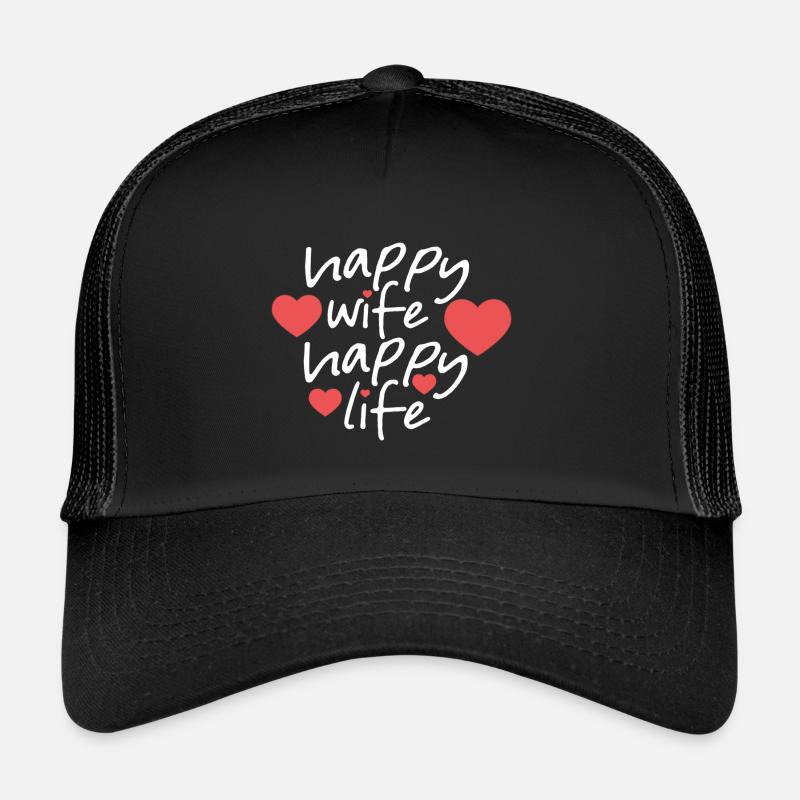 femme heureuse vie heureuse Casquette trucker 