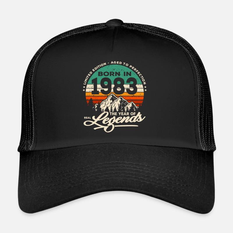 Legenden werden 1983 geboren - Trucker Cap - Schwarz/Schwarz
