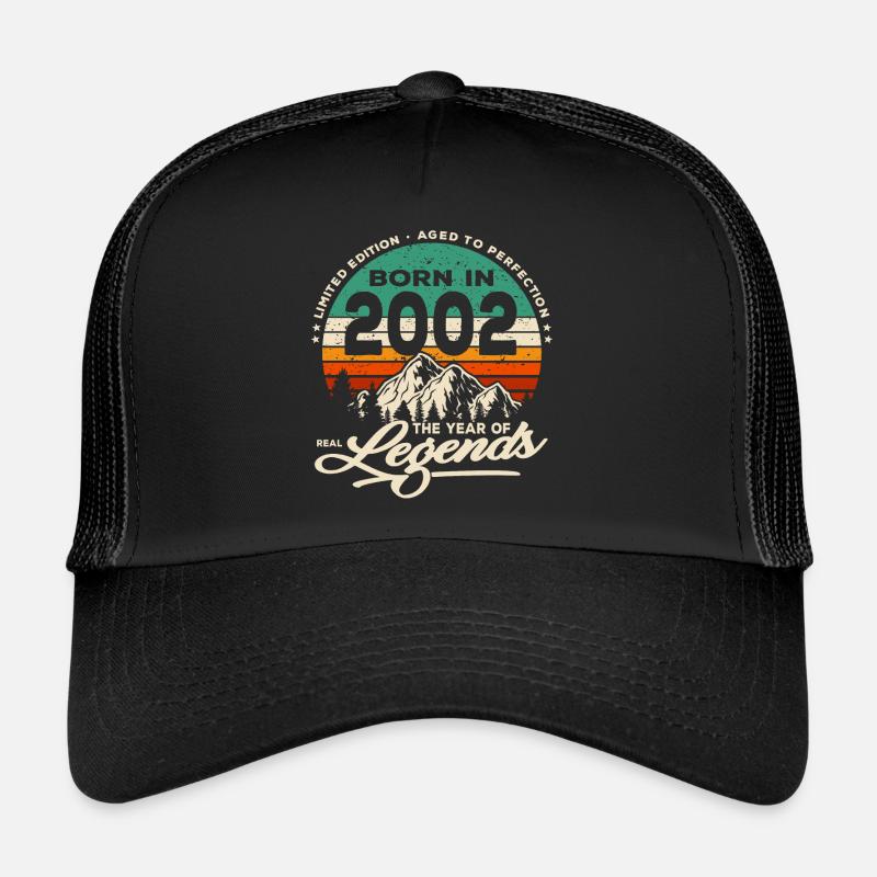 Legenden werden 2002 geboren - Trucker Cap - Schwarz/Schwarz
