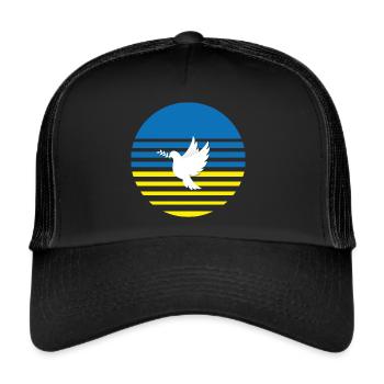 Make Peace No War Ukraine Frieden Taube - Trucker Cap - Schwarz/Schwarz - Vorne