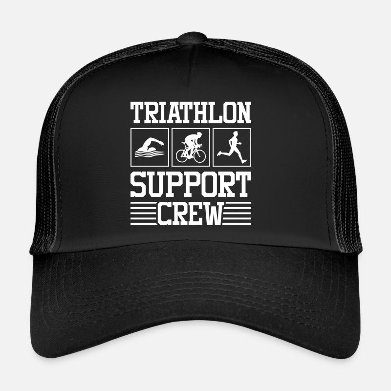 Triathlon Support Crew Swimming Cycling Running - Trucker Cap - black/black