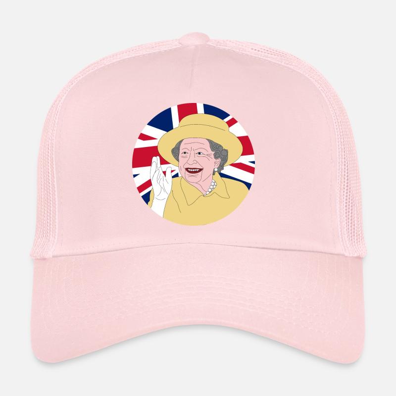 Königin Elisabeth II. mit Britischer Flagge Trucker Cap