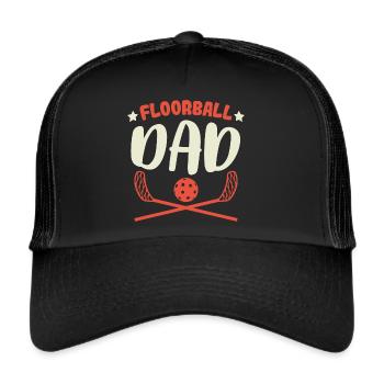 Floorball Dad Floorball Player Father Papa - Trucker Cap - black/black - Front