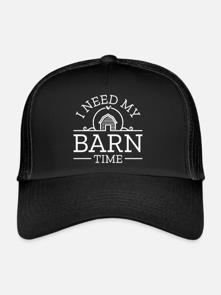 J’ai besoin de mon temps de grange - Casquette trucker  - noir/noir - Devant