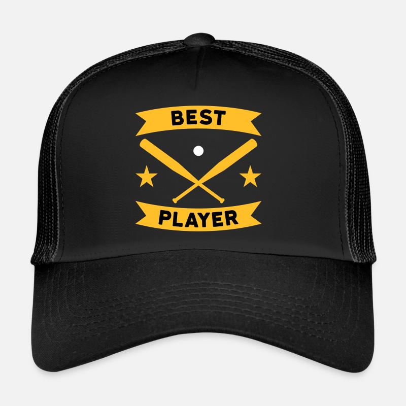 Best baseball player (banner, baseball bat) - Trucker Cap - black/black