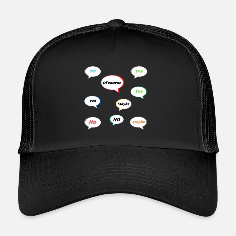 Non Oui peut-être bien sûr Déclaration Réponses colorées Casquette trucker 