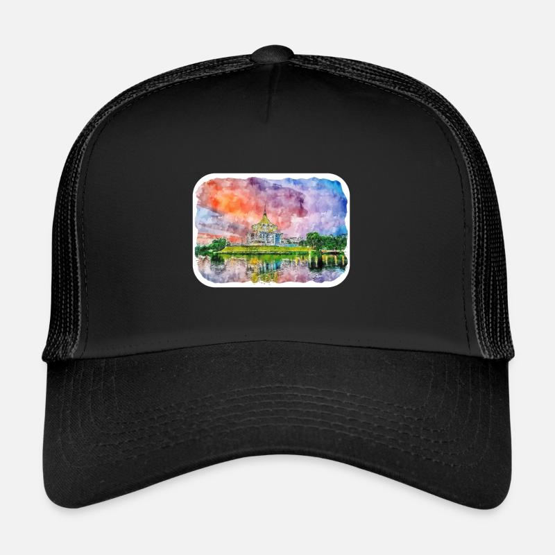 Malaisie Aquarelle Esquisse Dessinée à la Main Illustration Casquette trucker 