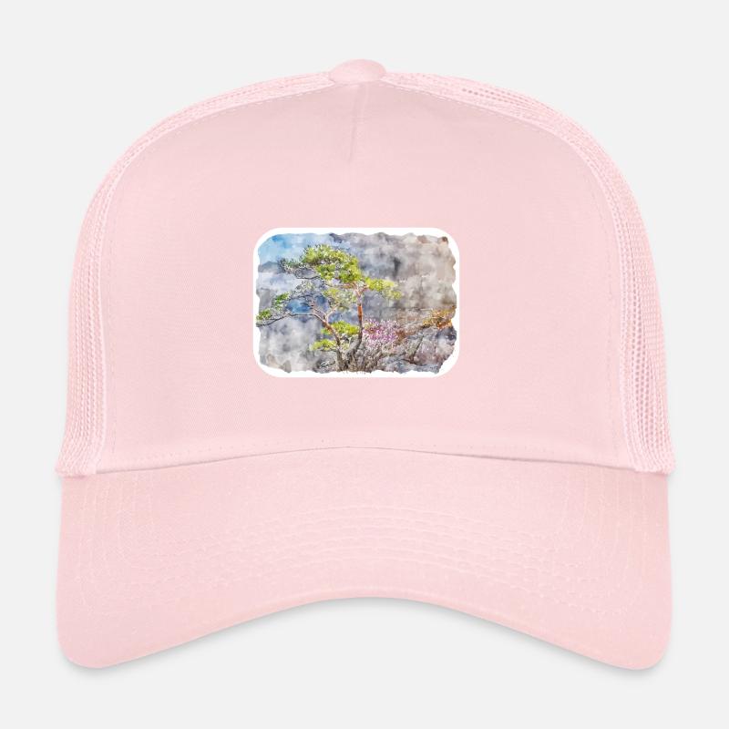 Corée du Sud Point de repère Aquarelle Dessin d’esquisse Casquette trucker 