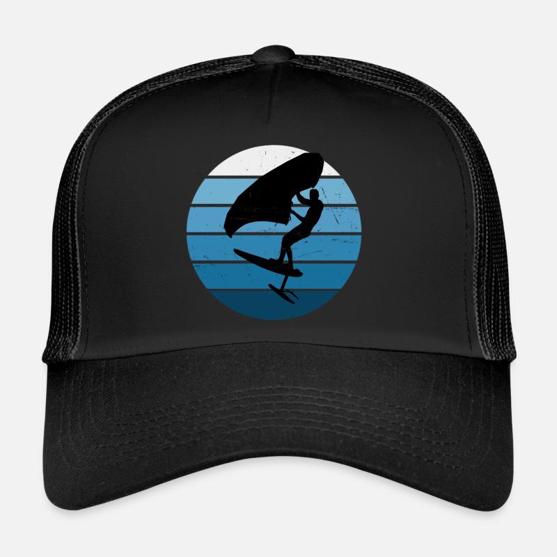 wingsurf Herren hydrofoil wingfoil Damen foilwing - Trucker Cap - Schwarz/Schwarz