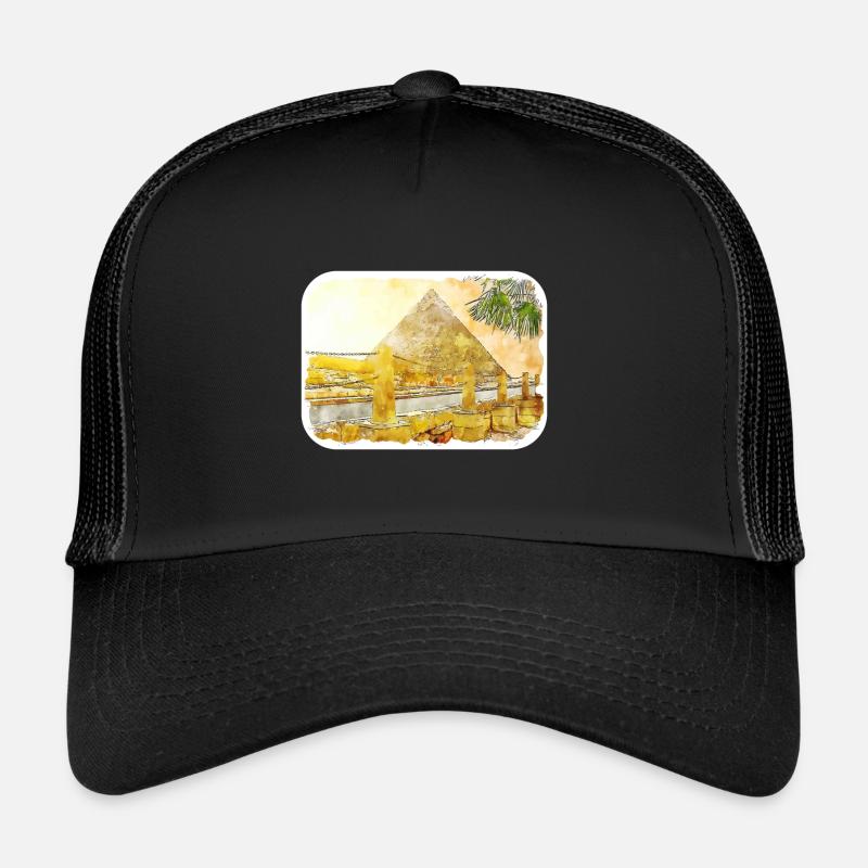 Le Caire Egypte Aquarelle Esquisse Dessinée Illustration Casquette trucker 
