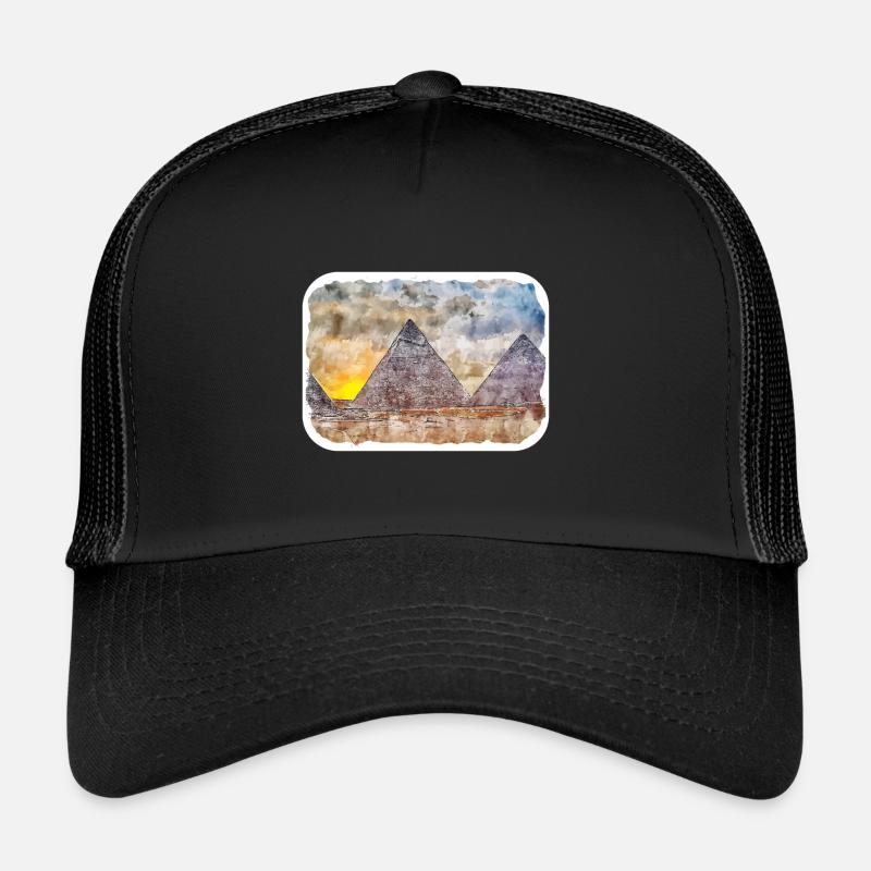 Le Caire Egypte Aquarelle Esquisse Dessinée Illustration Casquette trucker 