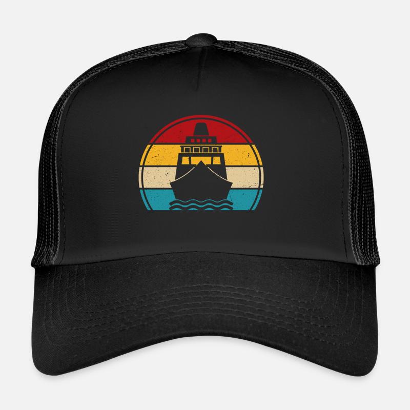 Kreuzfahrt retro schiff bootsführer kreuzfahrer - Trucker Cap - Schwarz/Schwarz