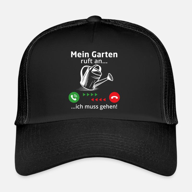 Mein garten ruft an ich muss gehen - Trucker Cap - Schwarz/Schwarz