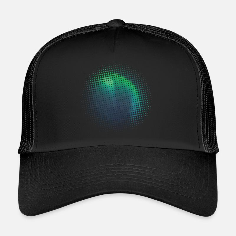 Polarlicht Nordlichter Aurora Borealis - Trucker Cap - Schwarz/Schwarz
