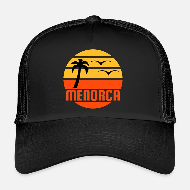 Minorque (soleil, palmier, oiseaux) Casquette trucker 