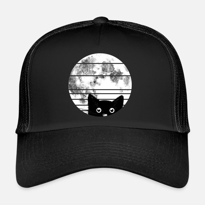 Chat avec lune Casquette trucker 