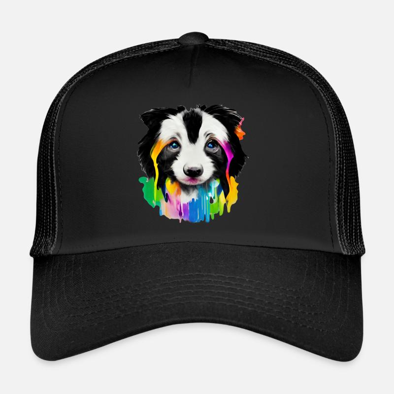 Chiot collie à poil long de couleur Casquette trucker 