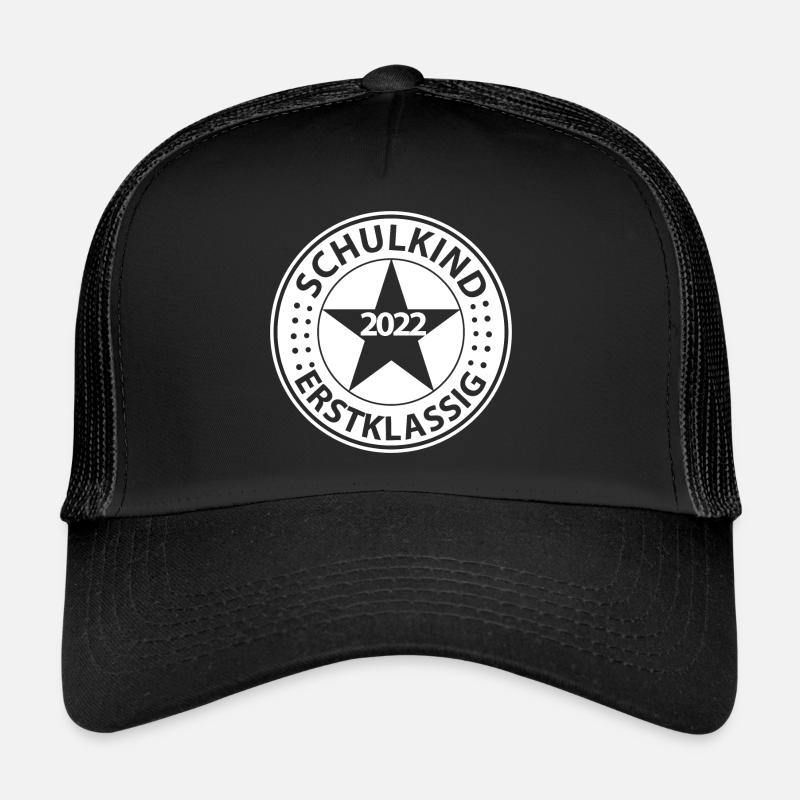 Kinder Einschulung Grundschule Erste Klasse Schule - Trucker Cap - Schwarz/Schwarz