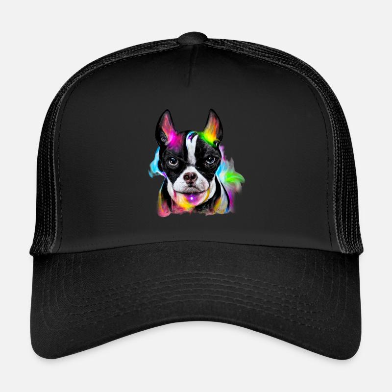 Boston Terrier Design in Farbe Trucker Cap