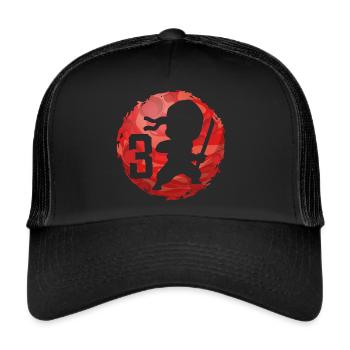 Ninja 3. Geburtstag Junge 3 Jahre alt Kinder - Trucker Cap - Schwarz/Schwarz - Vorne
