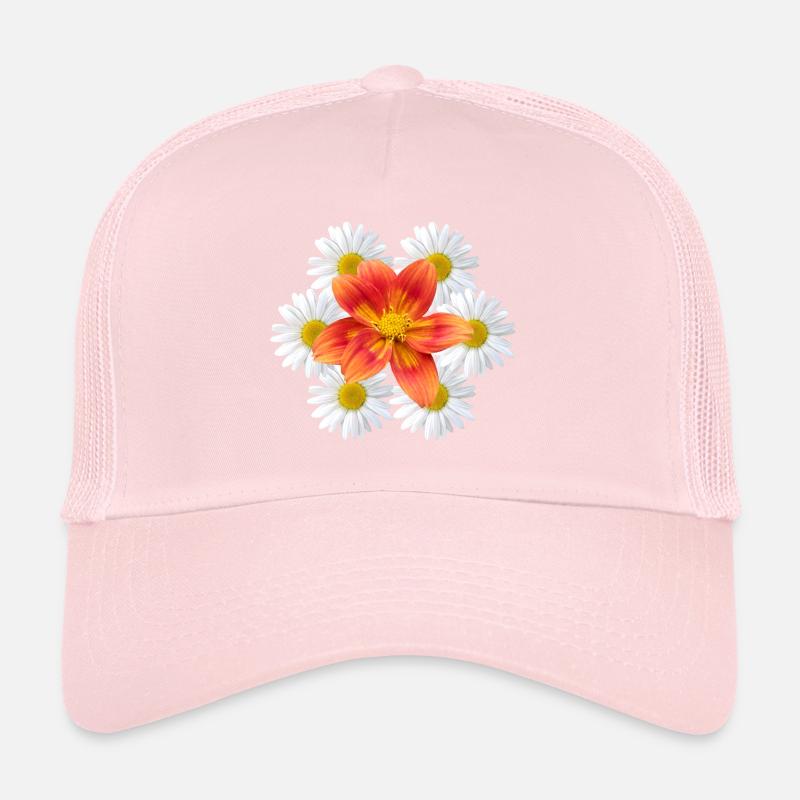Margeriten mit oranger Blüte Gänseblümchen Blume Trucker Cap