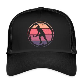 Hockeyspielerin Feldhockey Frauen Hockey Mädchen - Trucker Cap - Schwarz/Schwarz - Vorne