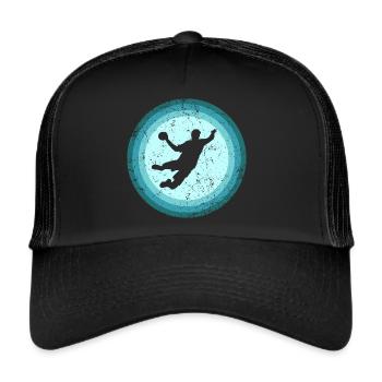 Joueur de handball Rétro Joueur de handball Joueur de handball - Casquette trucker  - noir/noir - Devant