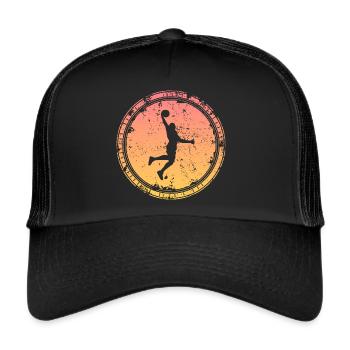 Joueur de basket-ball Retro Dunking Joueur de basket-ball - Casquette trucker  - noir/noir - Devant