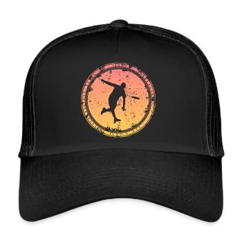 Lecteur de disc golf Disc Golf rétro Disc Golfer Motif - Casquette trucker  - noir/noir - Devant