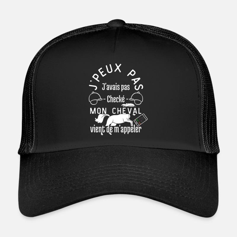 Mon cheval m'appeler cadeau d'anniversaire - Casquette trucker - noir/noir