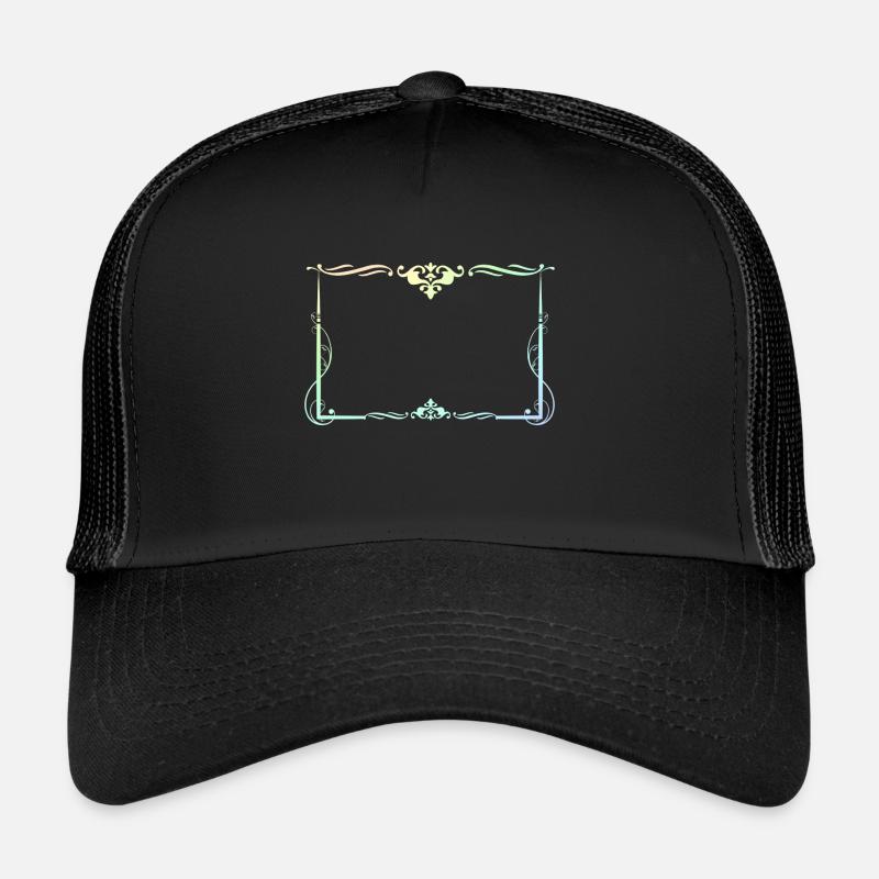 Bunter Rechteckiger Rahmen mit Ornamente Trucker Cap