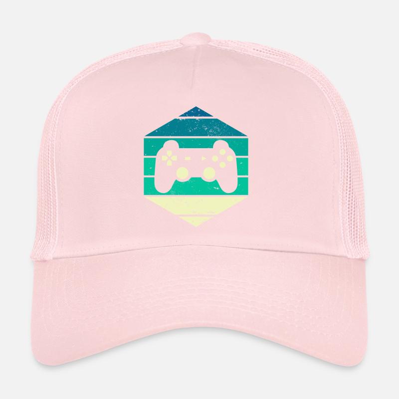 Videospieler Vintage Sunset Gaming Controller Trucker Cap
